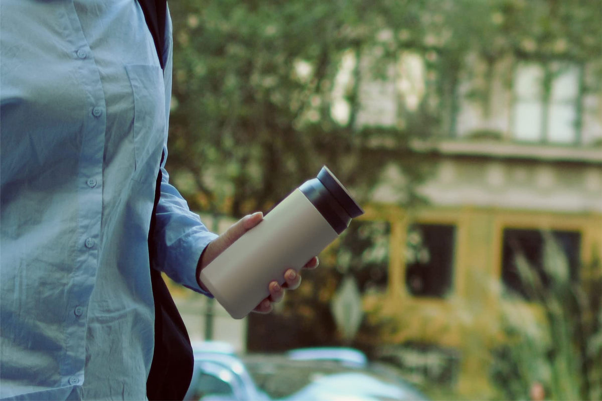 KINTO Travel Tumbler 350ml with Double-Wall Insulation in Sand Beige
