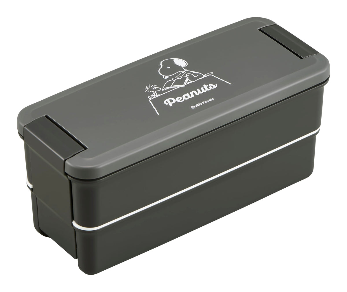 OSK Two-Tier Lunch Box with Divider Snoopy Black 340ml 310ml
