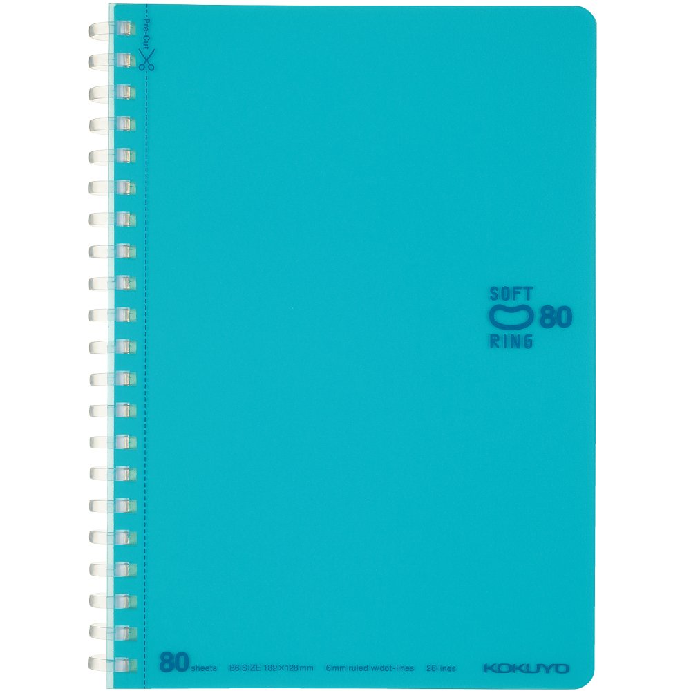 KOKUYO Soft Ring Notebook with Dotted Lines B6 Size Light Blue
