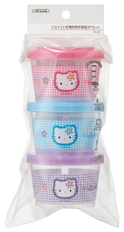 Skater Food Storage Containers Set 240ml Hello Kitty Design