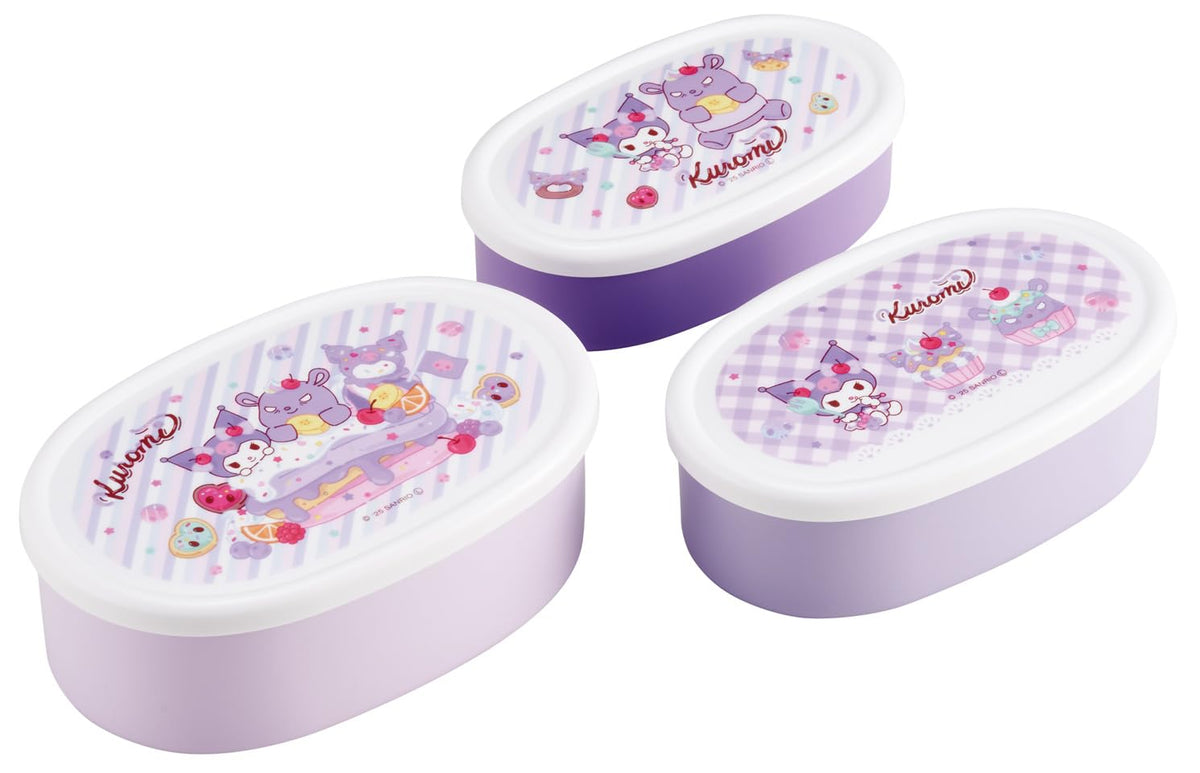 Skater Bento Box Set with Seal Containers for Girls 3-Piece Made in Japan