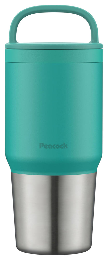 Peacock Insulated Water Bottle 600ml with Handle for Easy Carrying