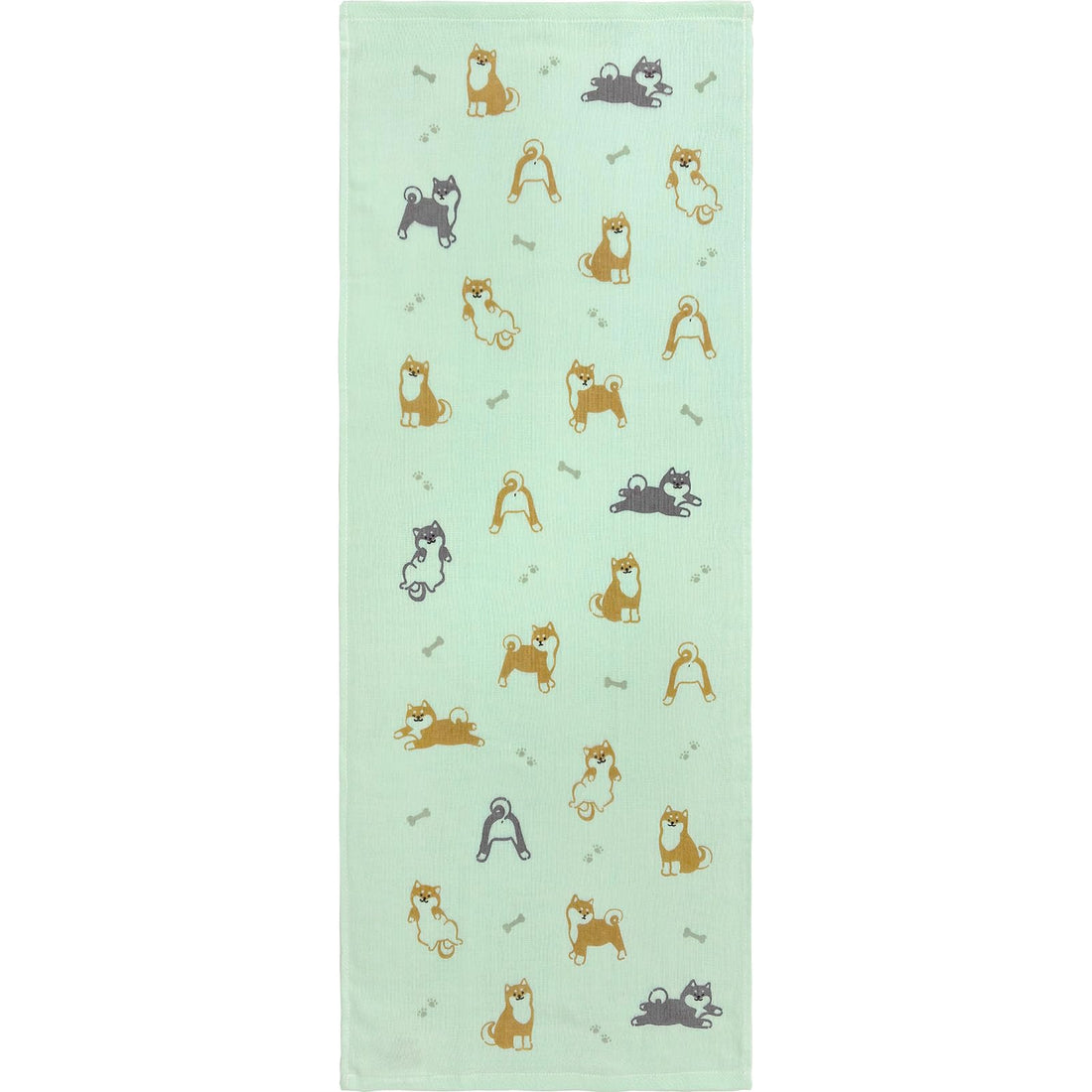 Hayashi Serviette visage en gaze et éponge, motif Shiba Inu, env. 34 × 90 cm