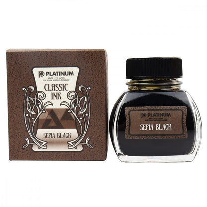 PLATINUM Classic Sepia Black Fountain Pen Ink 66ml