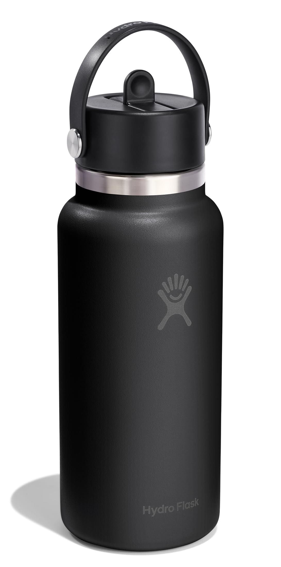 Hydro Flask Wide Mouth Flex Straw 32oz Black Durable Water Bottle