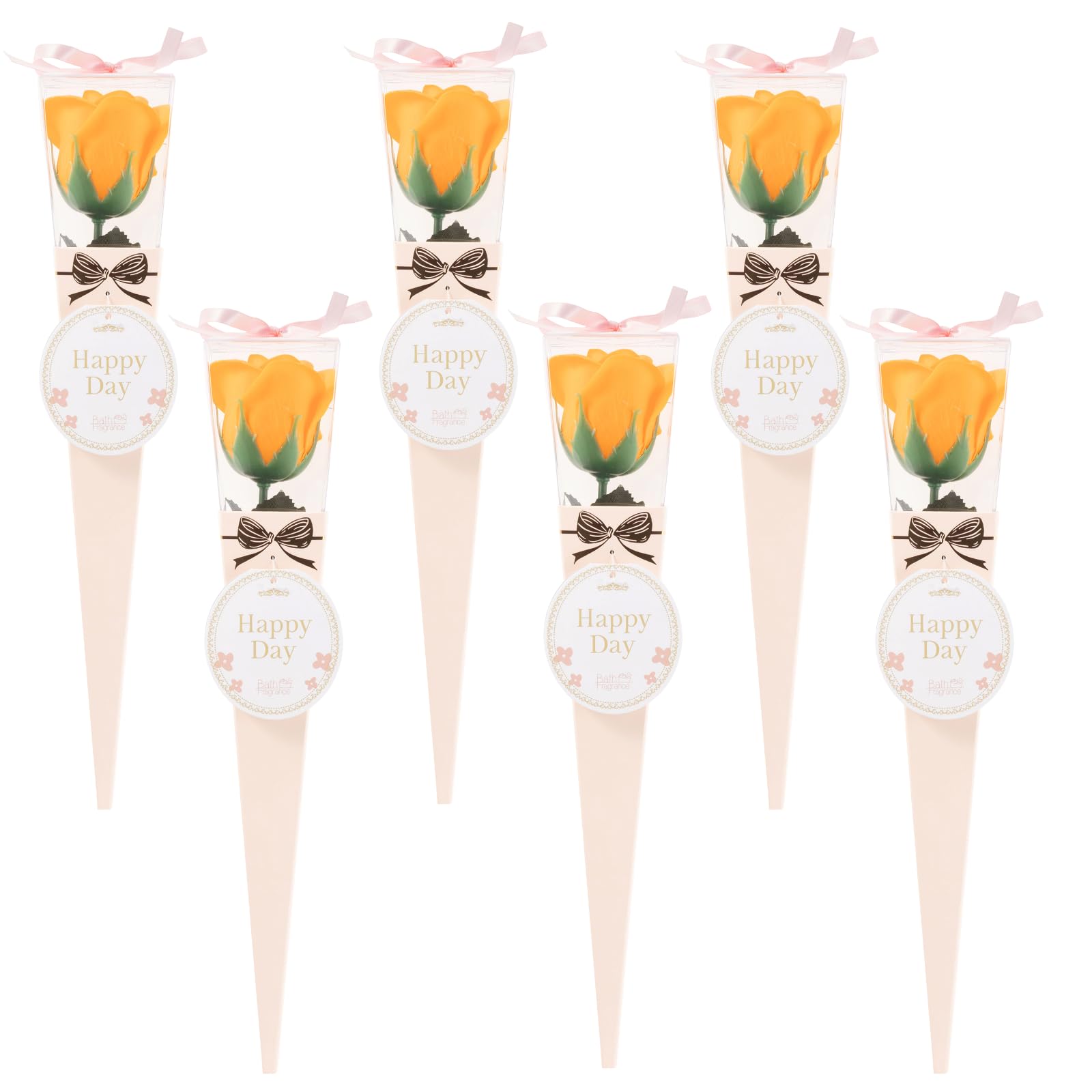 Q-FLA Bath Soak with Soap Flower Bouquet Set of 6 for Gifting