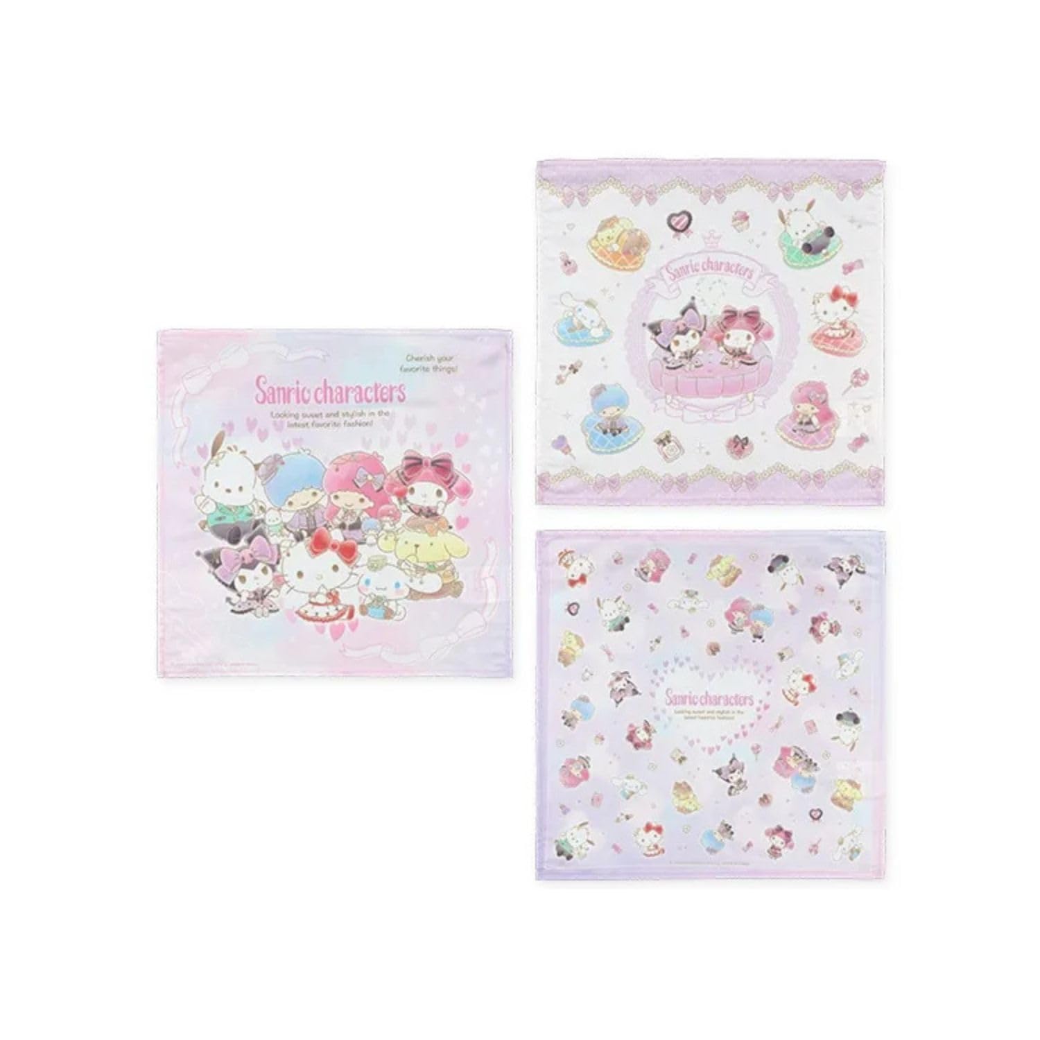 Salonジェ Sanrio Napkins Set of 3 Characters 43x43cm