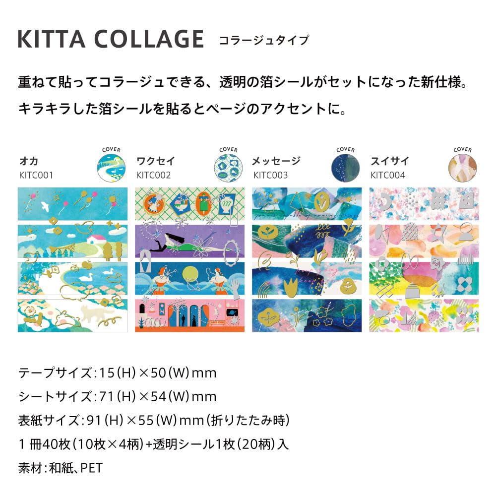 Kingjim Collage Masking Tape for Creative Projects