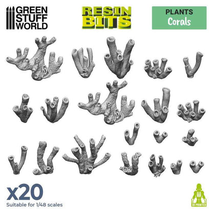 Green Stuff World Diorama Accessories Coral 3D Print Set of 20 for Models