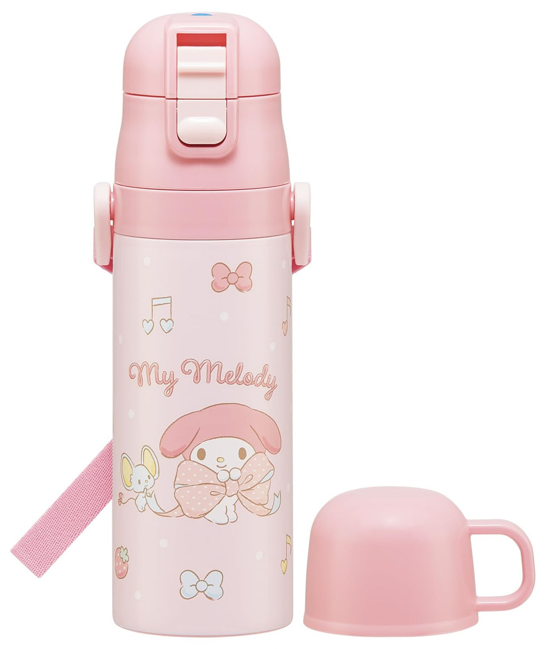 Skater Sanrio My Melody Big Ribbon Kids 2-Way Insulated Stainless Steel Water Bottle 470ml / 430ml Cup