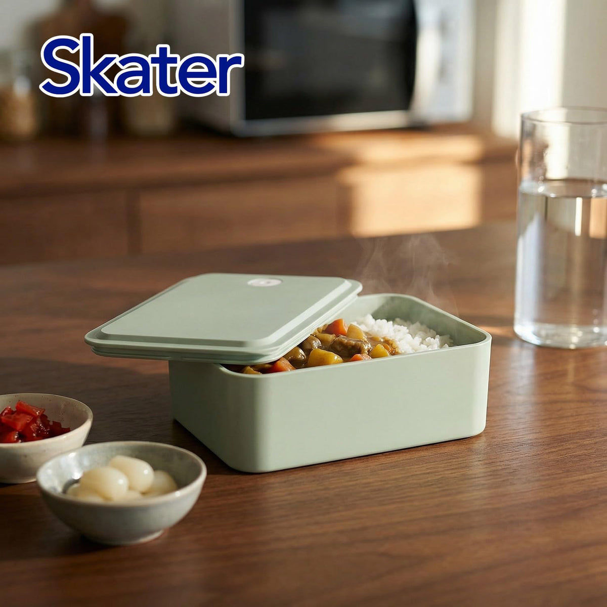 Skater Bento Box 700ml Microwave Safe Lunch Case Sepia Green