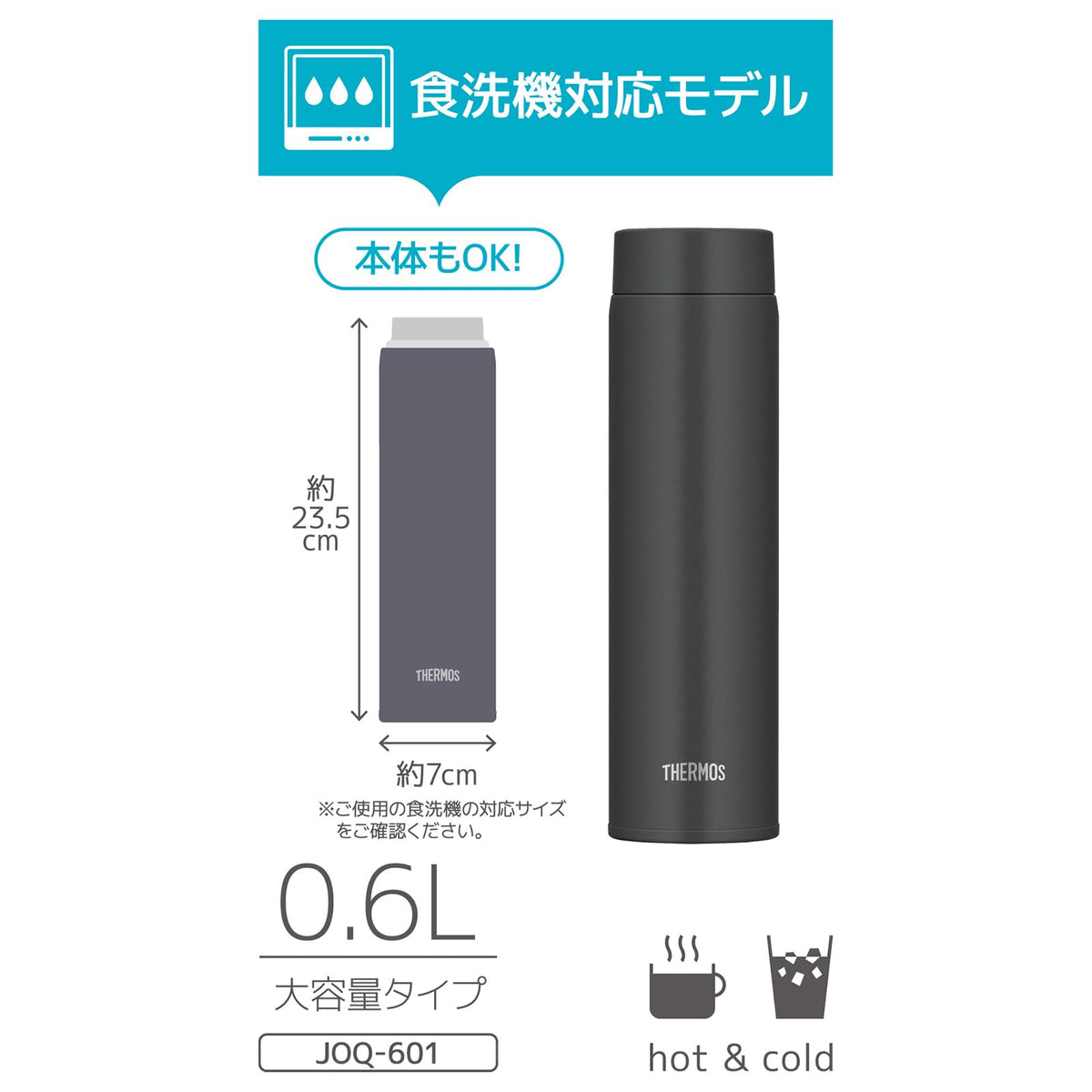 THERMOS Vacuum Insulated Travel Mug 600ml with Dishwasher Safe Design