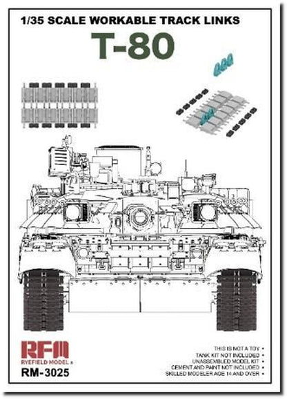 Rye Field Model 1/35 T-80 Series Movable Track Plastic Model Kit