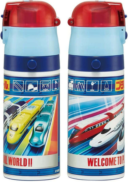 Skater Kids Water Bottle 2WAY 420ml with Cup for Boys