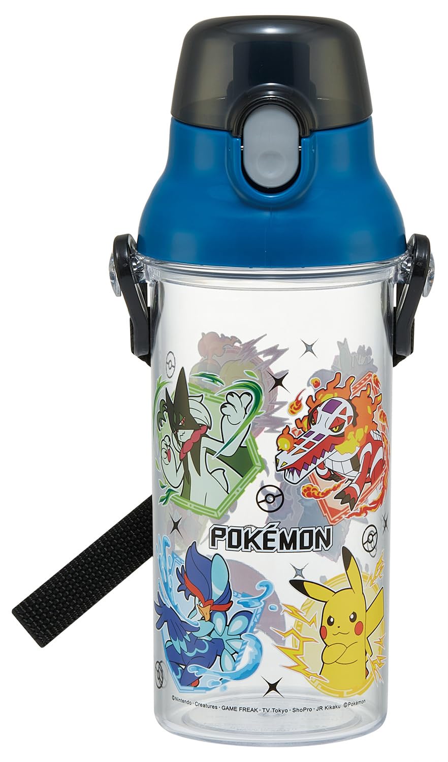 Skater Kids Clear Water Bottle 480ml with Fun Pokémon Design