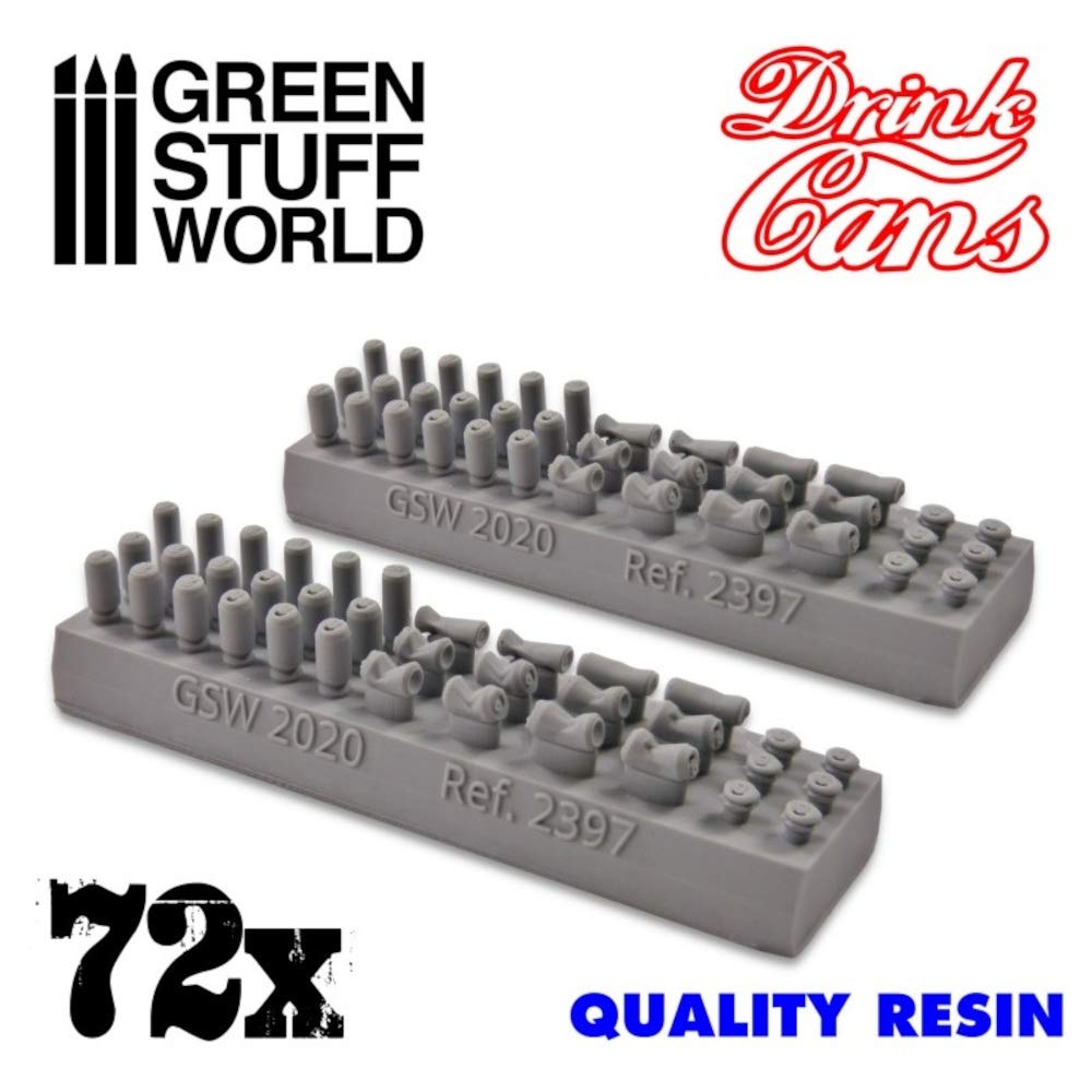 Green Stuff World Miniature Drink Can Set of 72 for Model Accessories