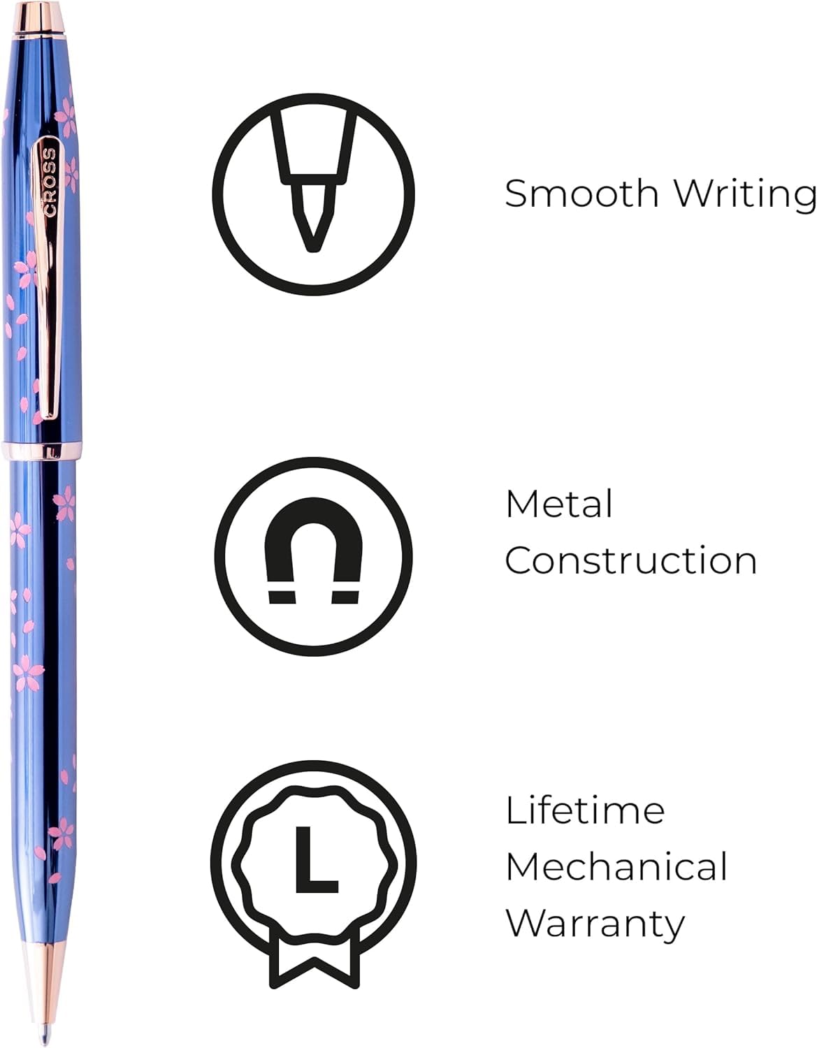 CROSS Ballpoint Pen Sakura Collection Century II Translucent Cobalt Blue