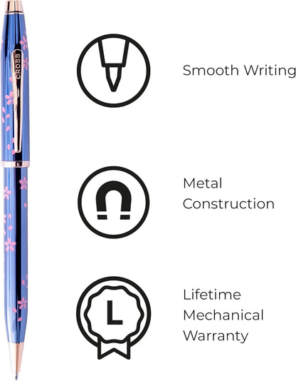 CROSS Ballpoint Pen Sakura Collection Century II Translucent Cobalt Blue