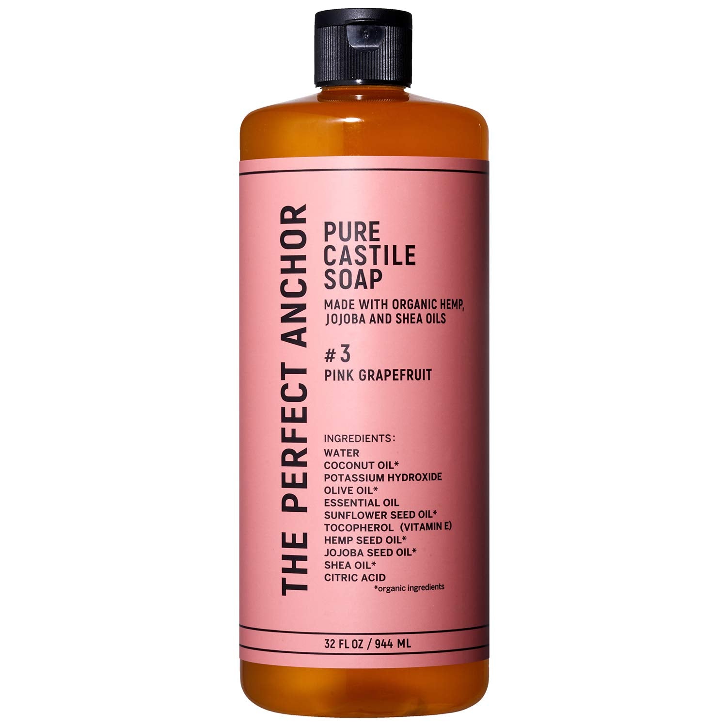 The Perfect Anchor Pure Castile Soap 944ml Pink Grapefruit Cleansing Wash