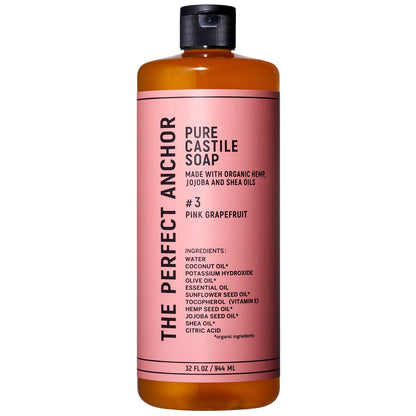 The Perfect Anchor Pure Castile Soap 944ml Pink Grapefruit Cleansing Wash