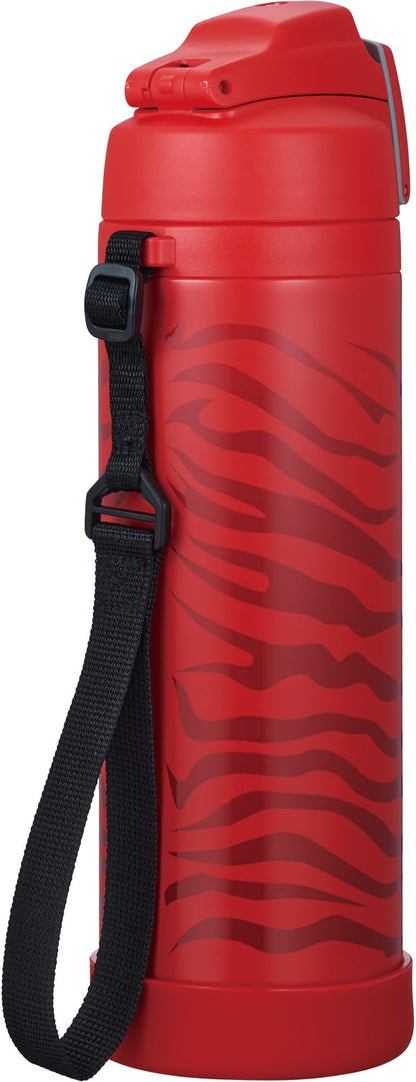 THERMOS Vacuum Insulated Sports Bottle with Strap 1L Red