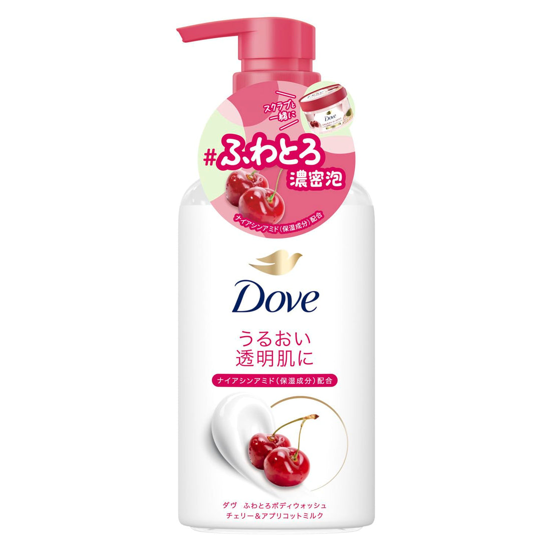 Dove Body Wash Cherry and Apricot Milk 450g for Soft Skin