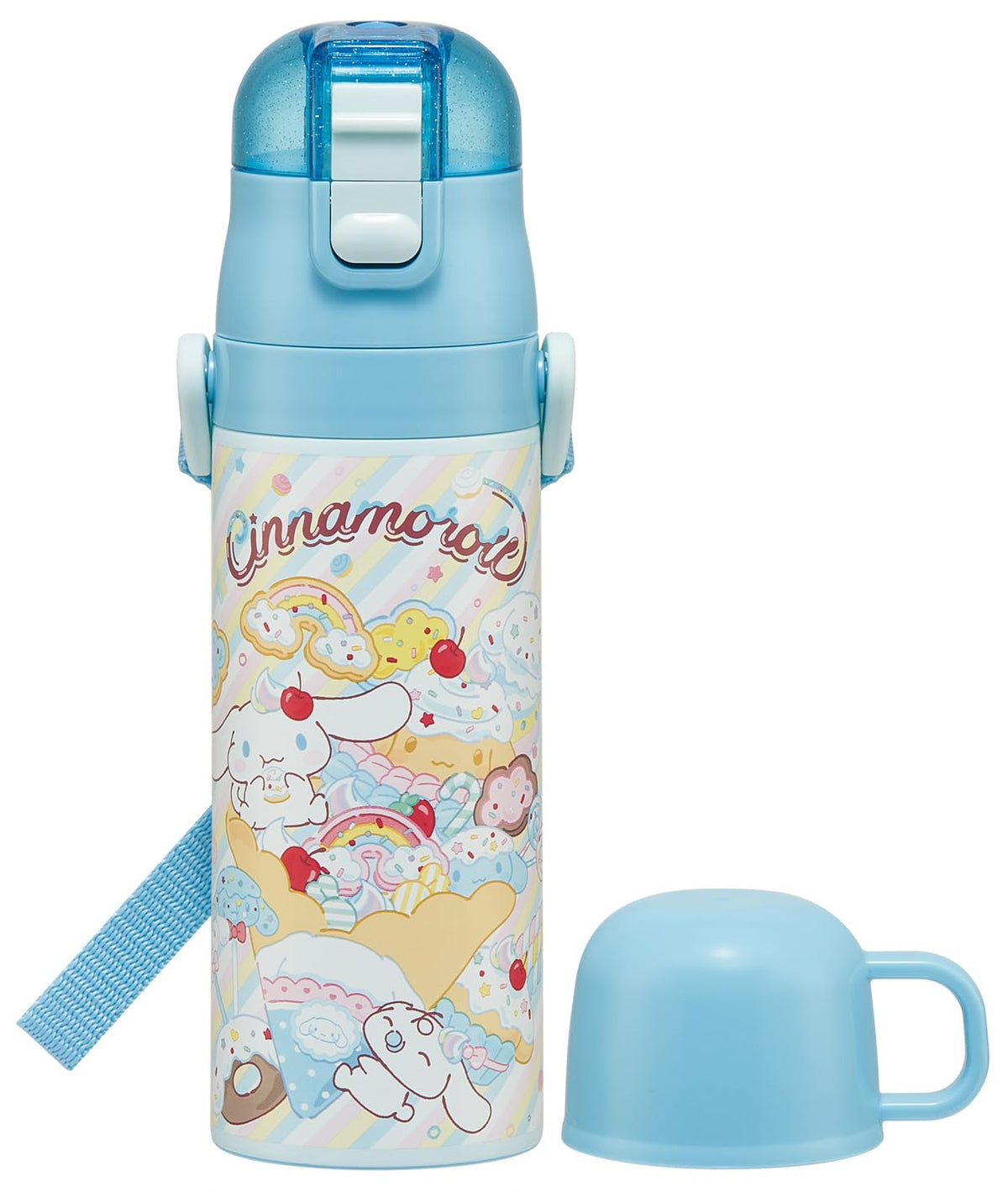 スケーター(Skater) 水筒 子供用 2WAY 直飲み 470ml コップ飲み 430ml サンリオ シナモロール Fancy Snacks Weets 女の子 ステンレス 保温保冷 軽量 waterbottle スポーツボトル キッズ こども 水瓶 SKDC4-A