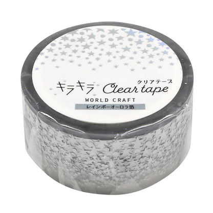 World Craft Masking Tape Glitter Clear Tape Rainbow Aurora Foil 20mm