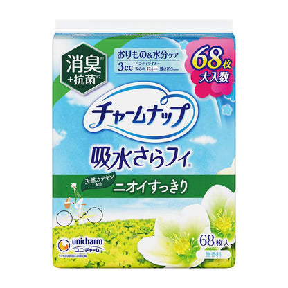 Unicharm Absorbent Panty Liners for Light Leakage 68 Count 17.5cm