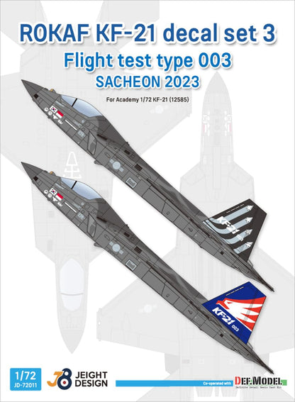 DEF.MODEL 1/72 Scale Korean Air Force KF-21 Boramae Decal Set
