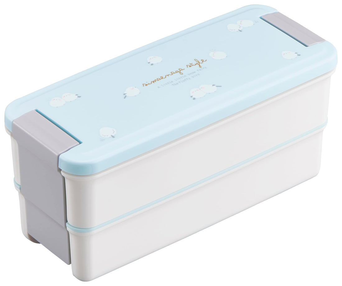 OSK Two-Tier Lunch Box with Dividers Light Blue 650ml