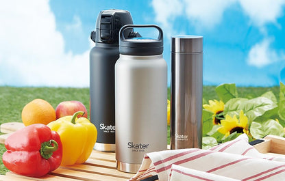 Skater Stainless Steel Direct Bottle with Handle 1000ml Black