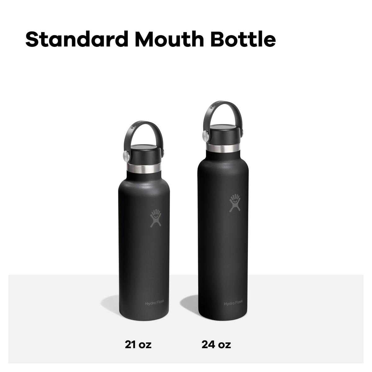 Hydro Flask Standard Mouth 21oz Water Bottle in Tonal Black