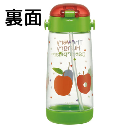 Skater Kids Straw Water Bottle 480ml Clear with One-Touch Design