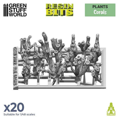 Green Stuff World Diorama Accessories Coral 3D Print Set of 20 for Models