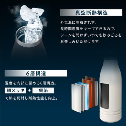 IRIS OHYAMA Vacuum Insulated 500ml Bottle for Outdoor Use