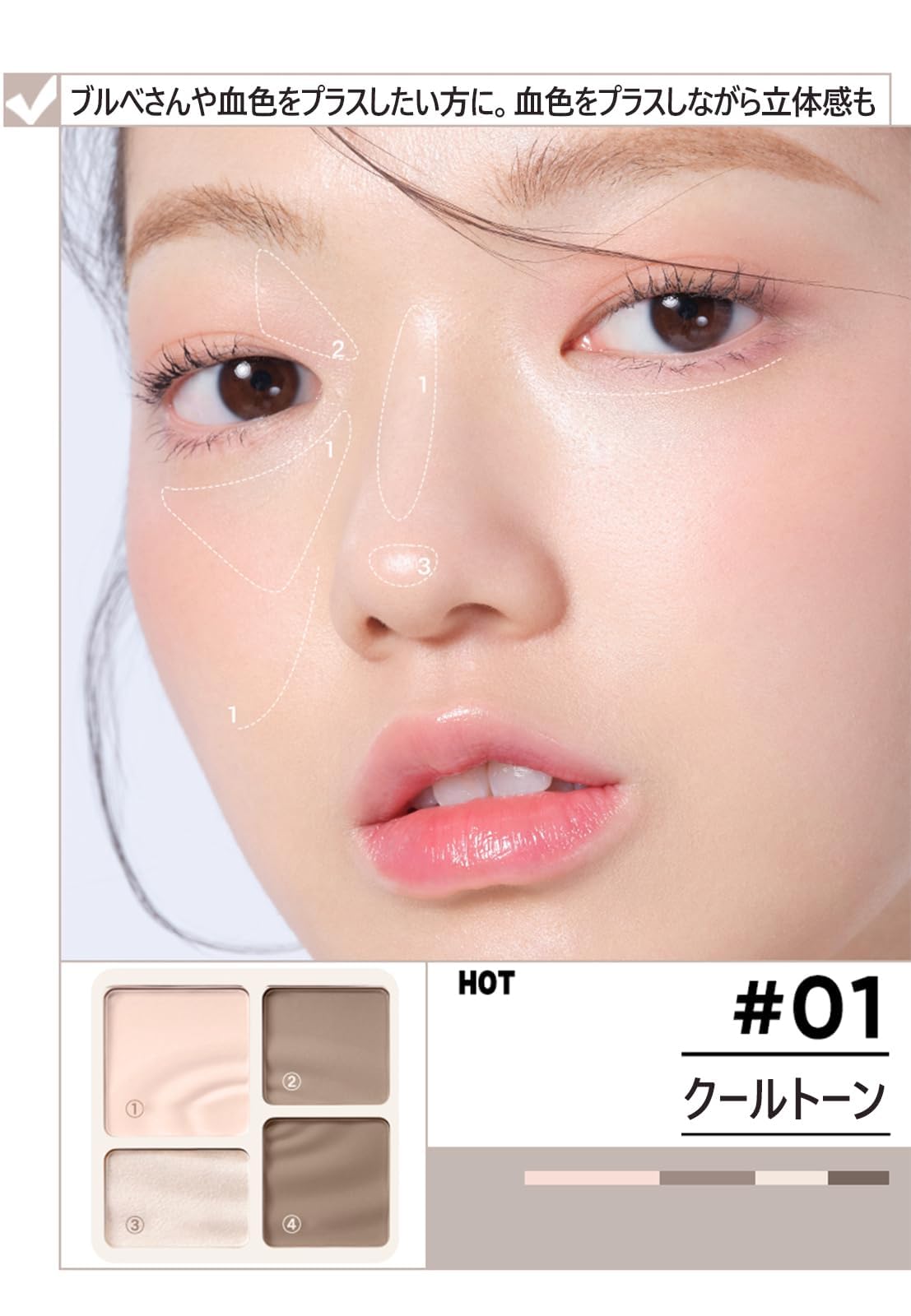MICHO Highlight and Shading Master Palette 4-Color Contour Kit
