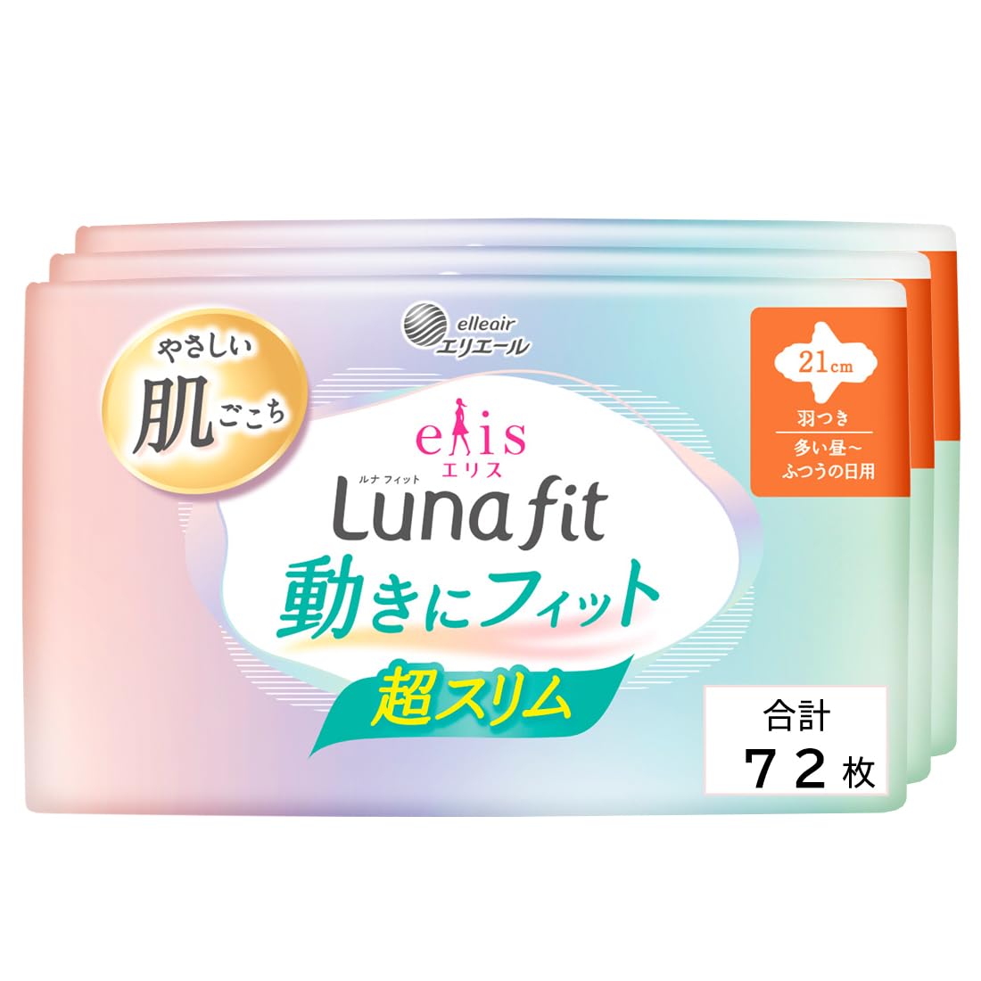 Ellis Luna Fit Winged Sanitary Napkins 21cm 72 Count for Daytime Use