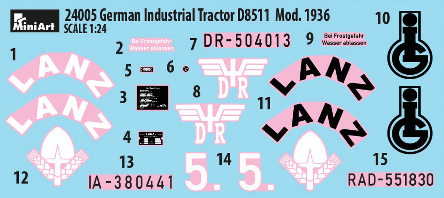 Miniart 1/24 German Industrial Tractor D8511 Model Kit