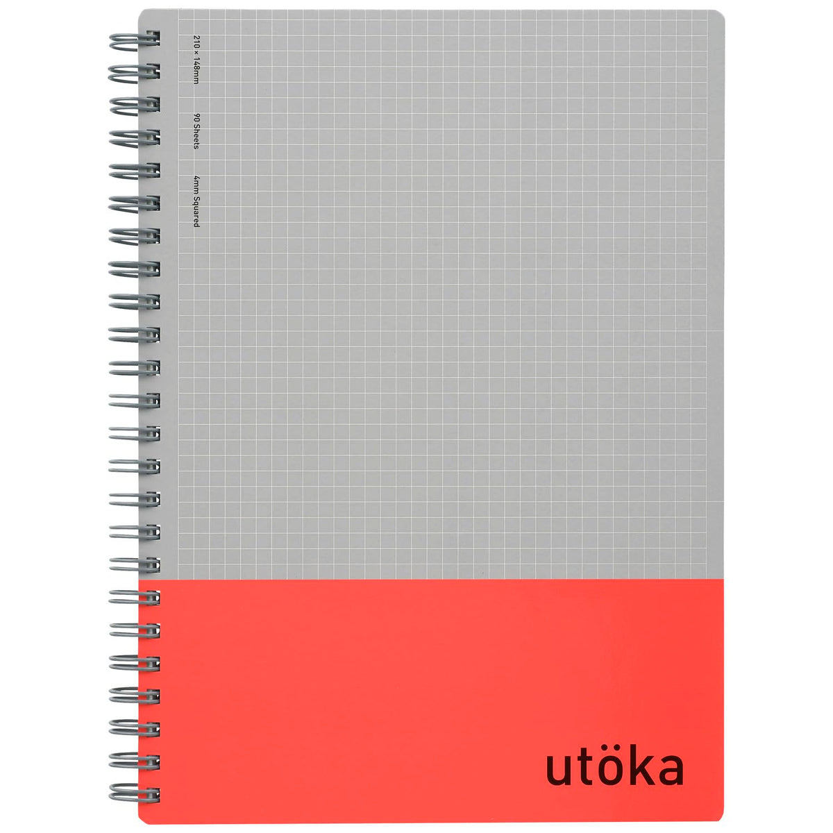 Maruman A5 Utoka Ring Notebook with 4mm Grid Red