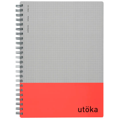 Maruman A5 Utoka Ring Notebook with 4mm Grid Red