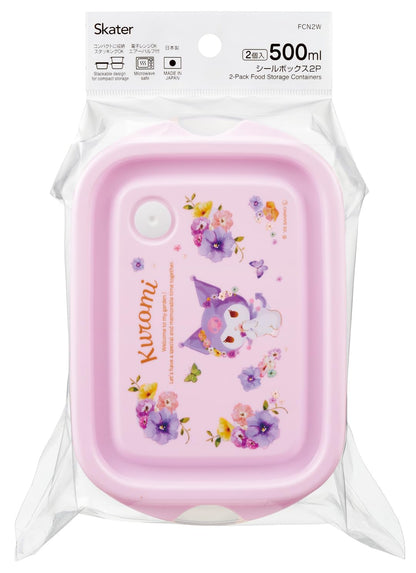 Skater Seal Containers Set 500ml with Cute Sanrio Design