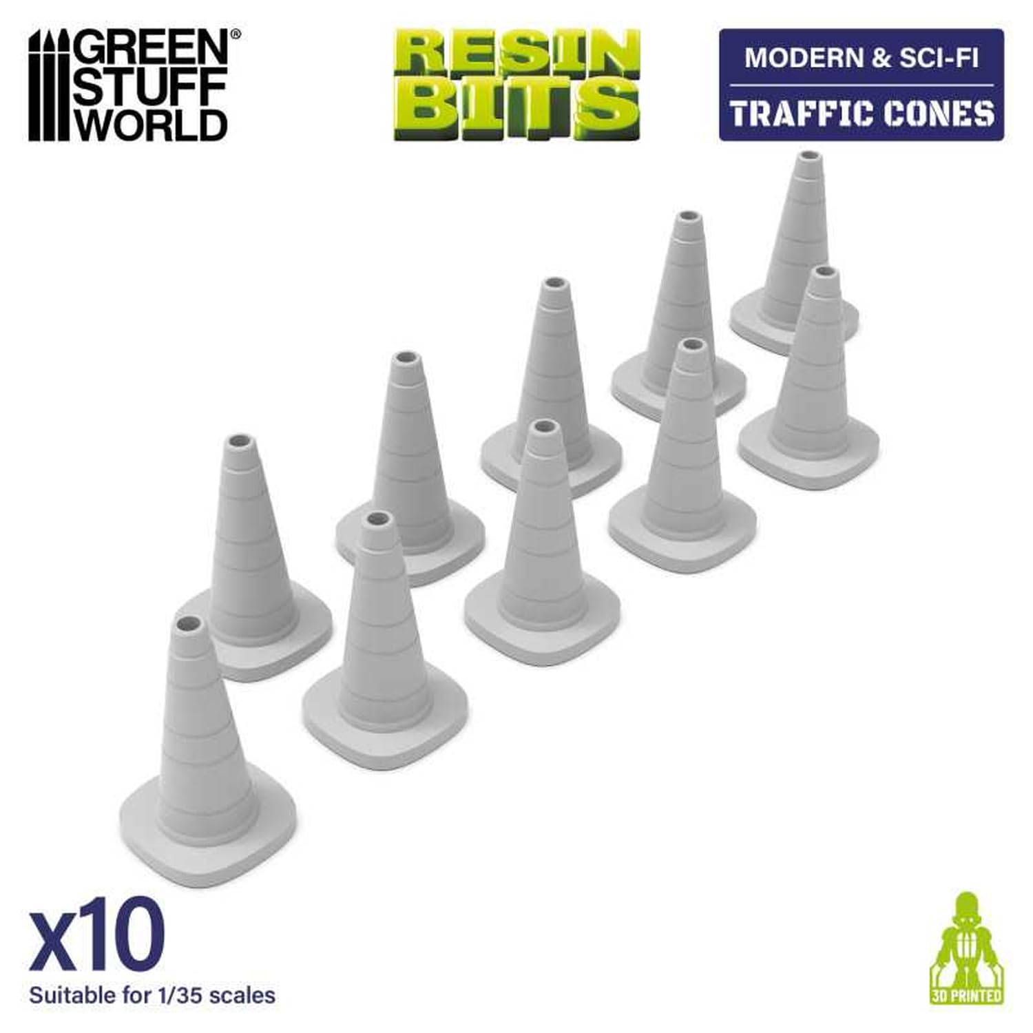 Green Stuff World 1/35 Scale 3D Printed Cone Set for Model Kits