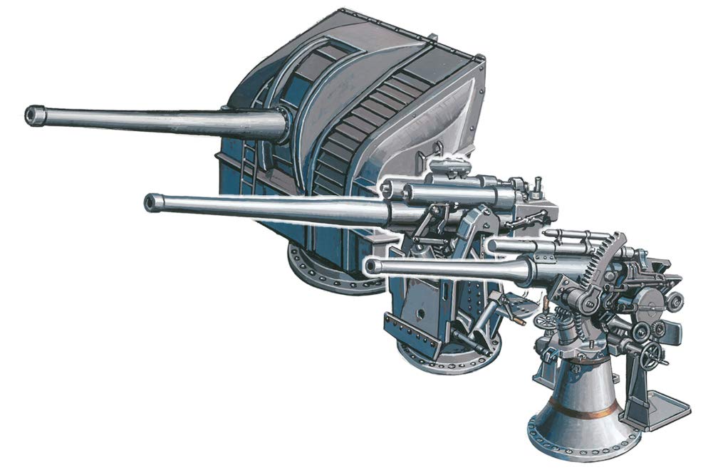FineMolds 1/700 Nano Dread Series Japanese Navy 12cm and 8cm Gun Model Parts