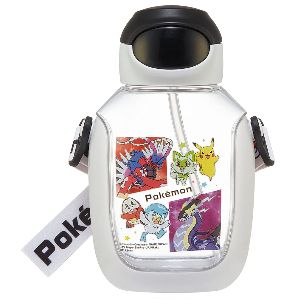 Skater Water Bottle with Straw 530ml for Kids Featuring Pokémon Design