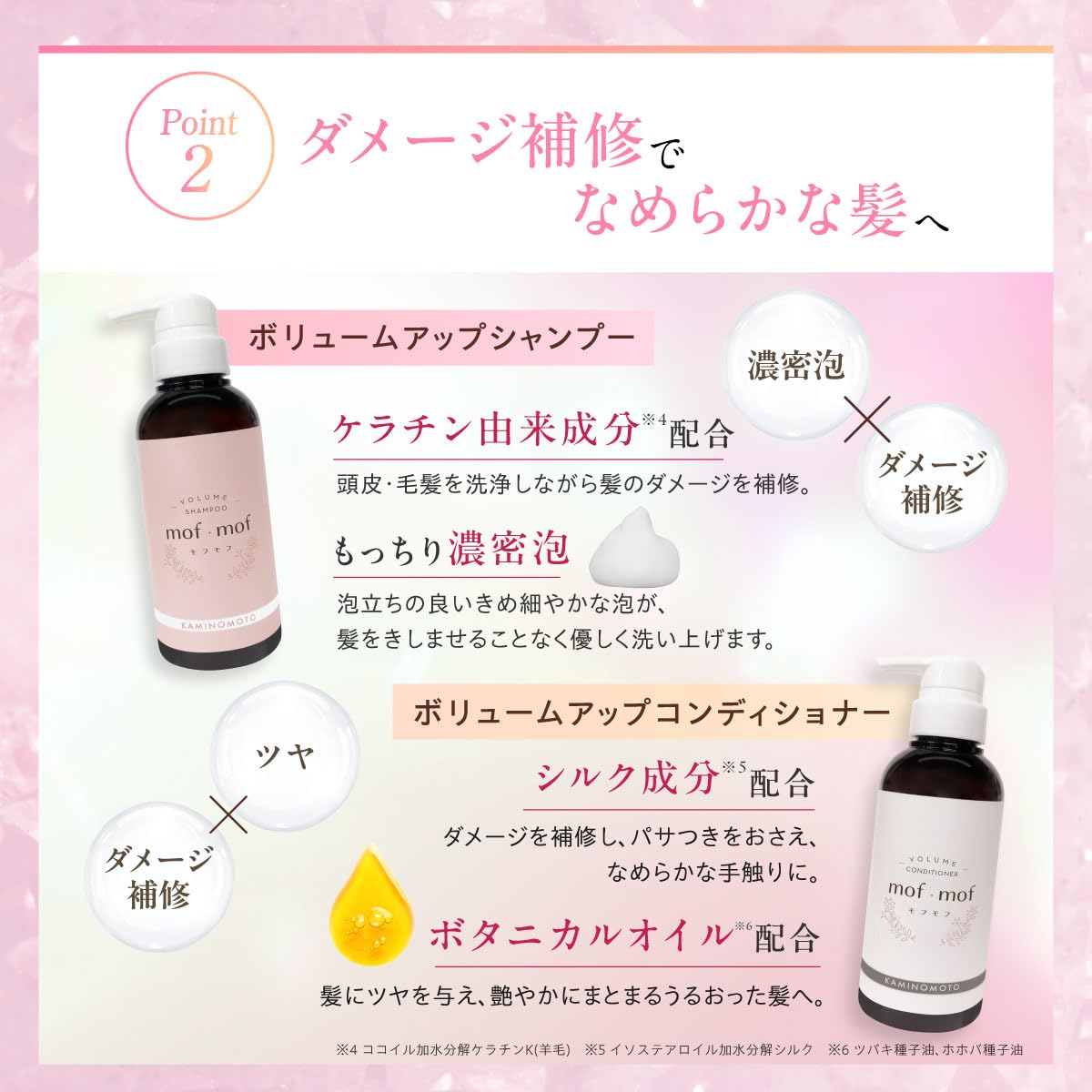 Kaminomoto Mof Mof Volume Up Shampoo 300ml White Floral Scent