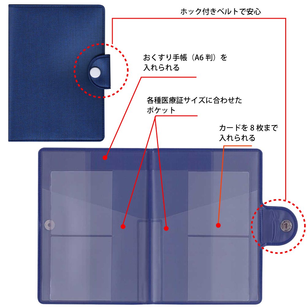 Collect Medication Notebook Case Navy Blue CP-40V-BL