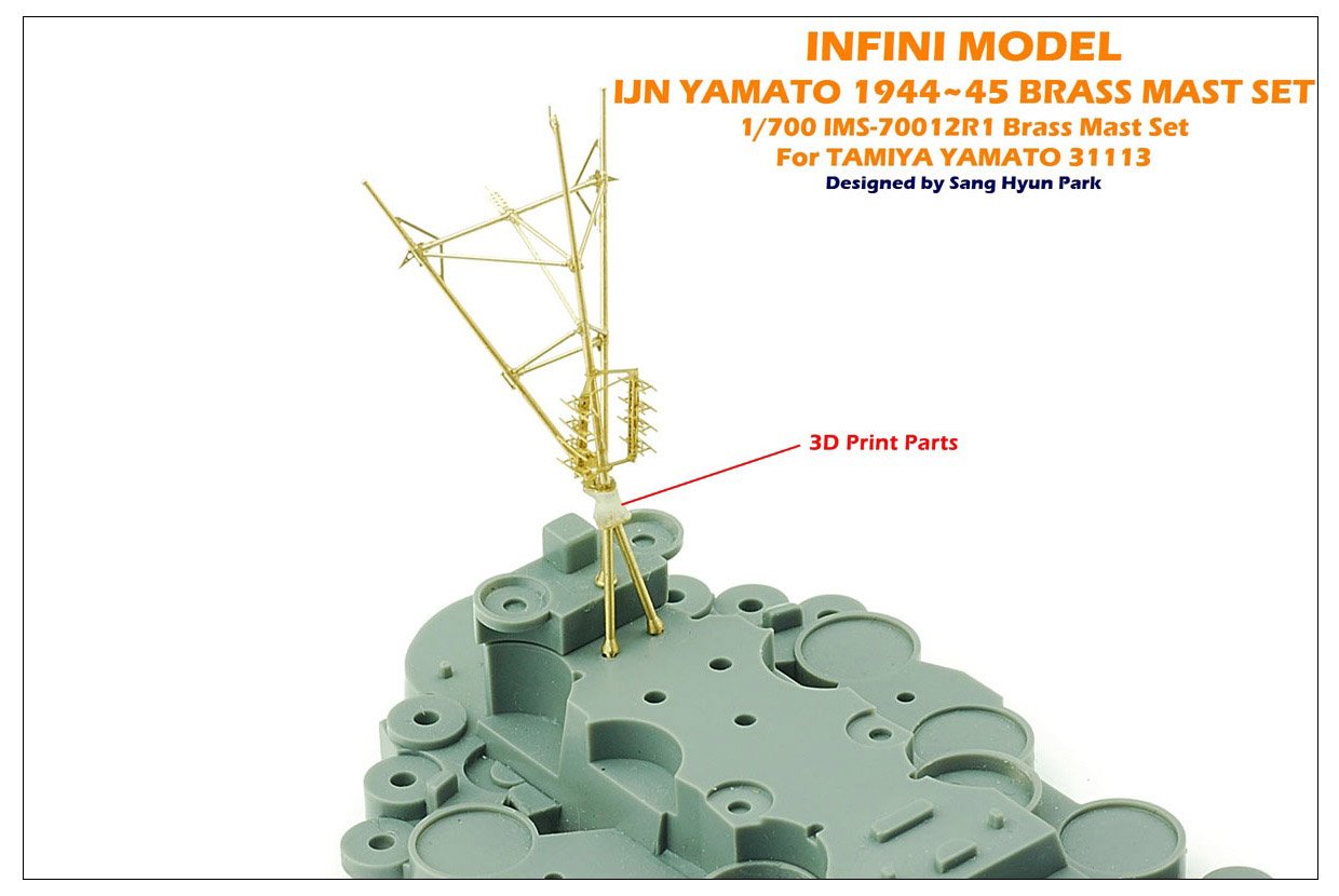 Infini Model 1/700 Japanese Navy Battleship Yamato Brass Mast Set
