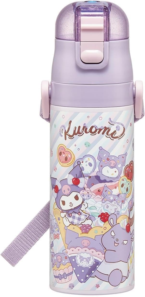 Skater Kids Water Bottle 470ml with Sanrio Kuromi Design