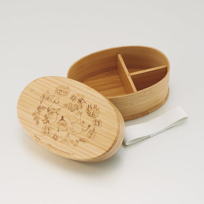 Skater Bamboo Lunch Box 600ml with Dividers and Belt